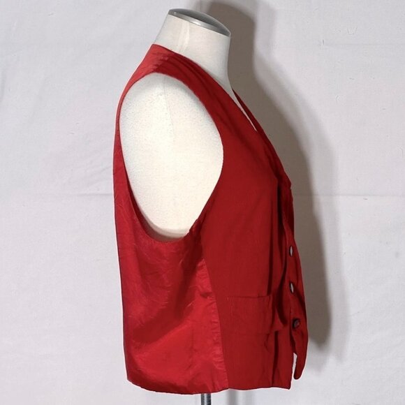 Vintage Red Corduroy Vest L - Picture 5 of 10